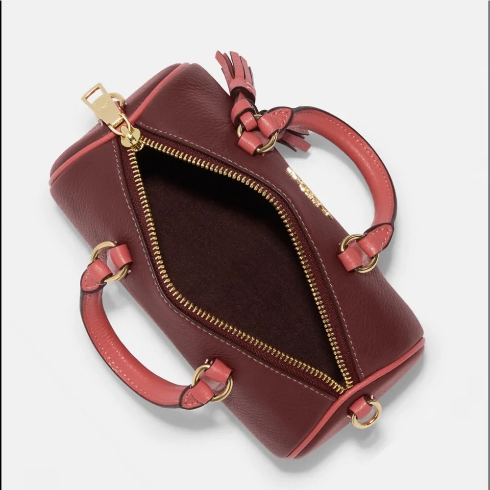 🔥SALE💥NWT‎ COACH CB876 LACEY CROSSBODY LEATHER SHOULDER BAG GOLD/WINE MULTI - Picture 2 of 10